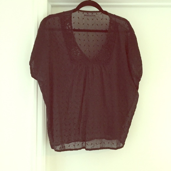 ❌SOLD❌ VELVET sheer black tunic