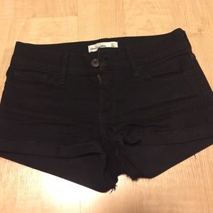 Black Abercrombie Kids jean shorts