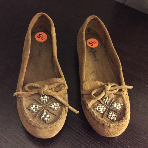 Brown suede moccasins