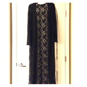 Forever 21 Black Floor Length Lace Cover Up