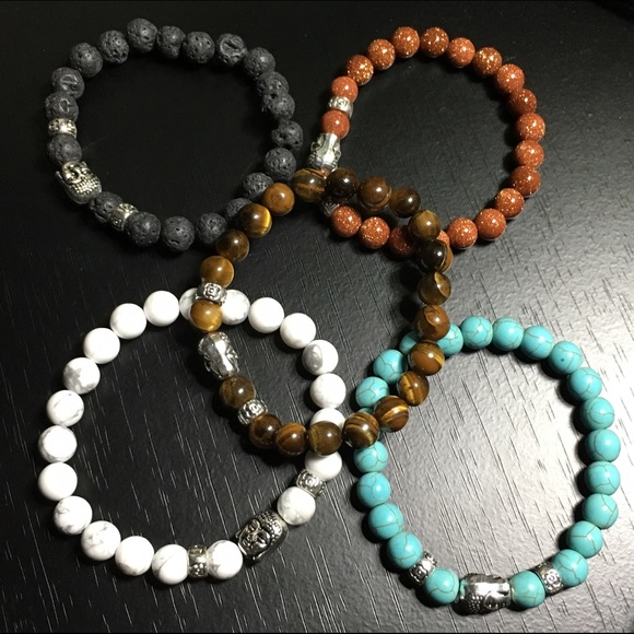 💕5 BRACELETS BUNDLE💕 Lava Stone Lucky Bracelets - Picture 2 of 4