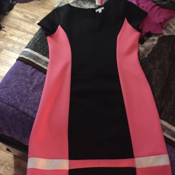 Pink and black dress
