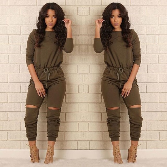Brand new olive jumpsuit