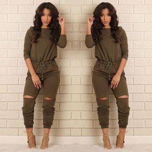 Brand new olive jumpsuit