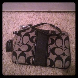 Coach black wristlet
