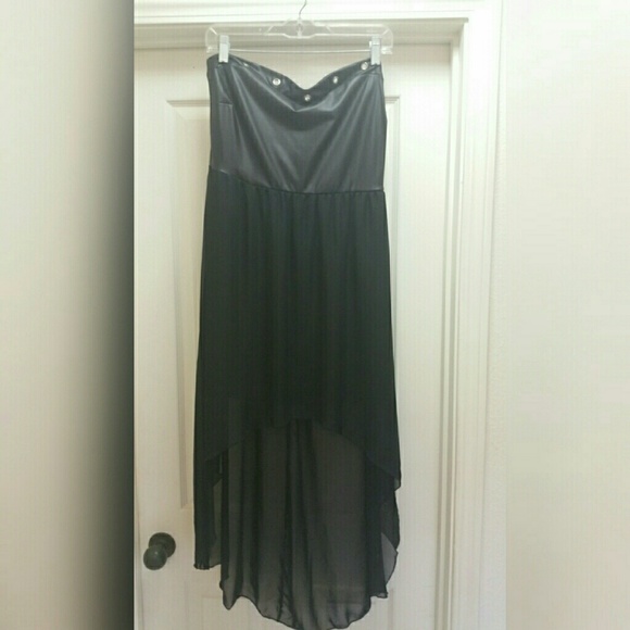 Black hi-lo tube dress