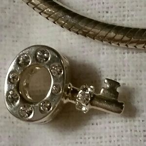 Sterling crystal key charm - Chamilia