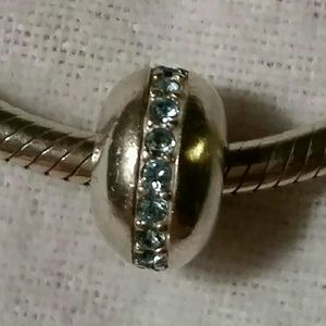 Swarovski & sterling blue topaz bead by Chamilia