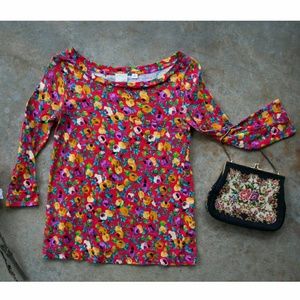 ANTHROPOLOGIE . tropic florals . size xs