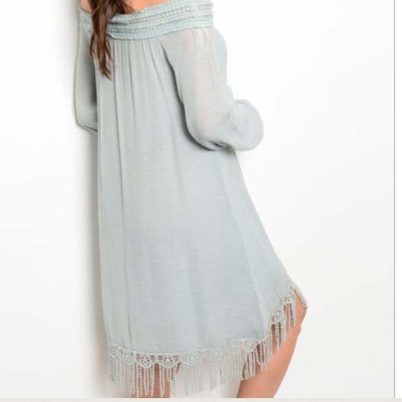 ❗️Lace Cold Shoulder Tunic Slip Dress - Picture 2 of 2