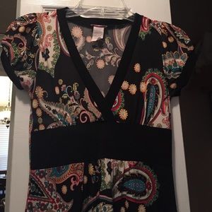 Black/paisley design dress