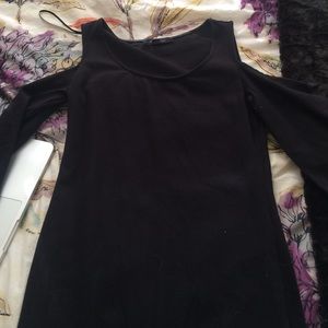 Black peep shoulder Bodycon Dress