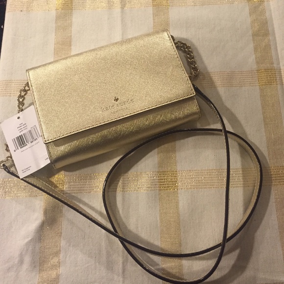 Kate spade cross body gold brand new!!!