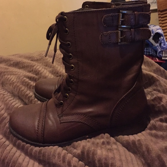 Brown combat boots!