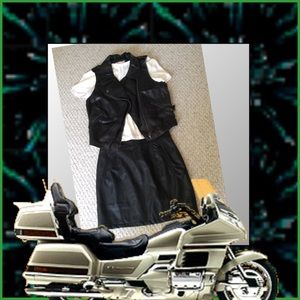 Moto faux leather vest