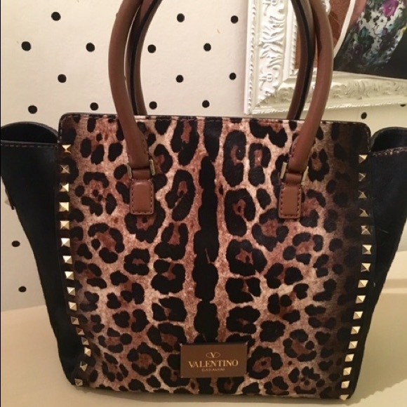 Valentino leopard rockstud tote - Picture 4 of 4