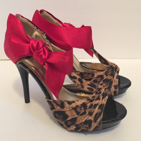 High heels Black, Leopard and red