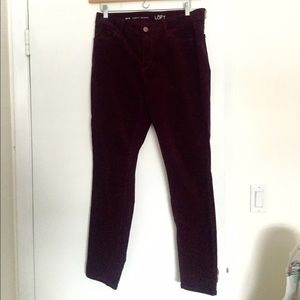 NWT Loft maroon curvy skinny corduroys in size 10