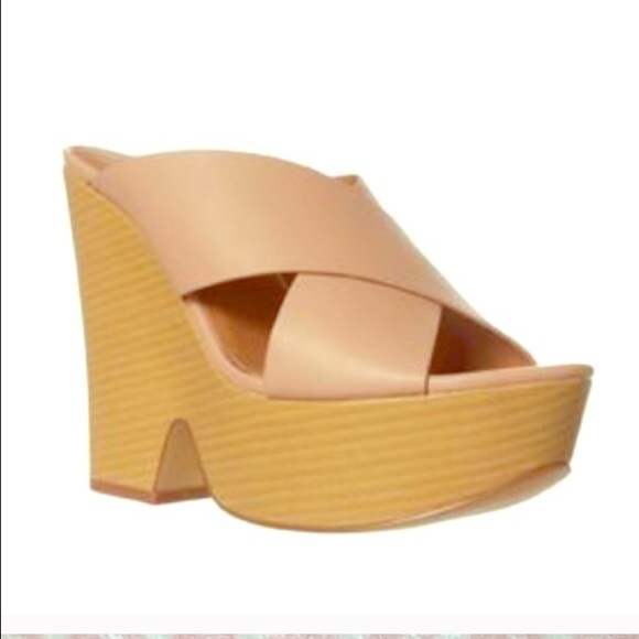 Leila stone faux cork BLACK wedges