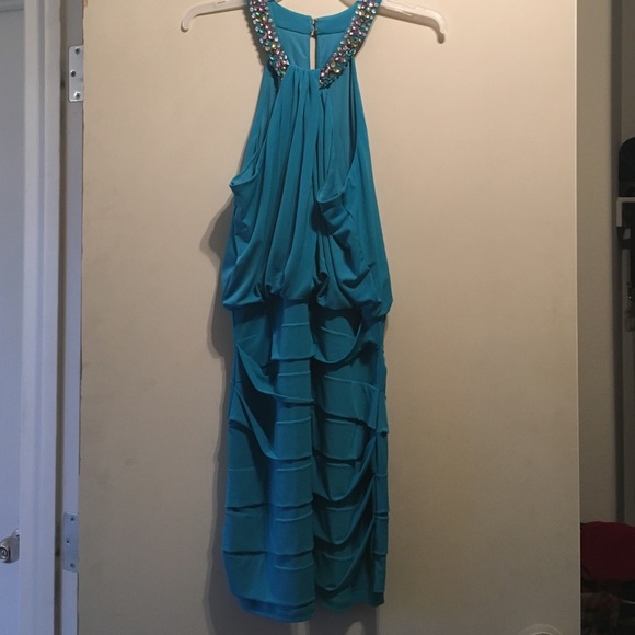 Blue rouching club dress