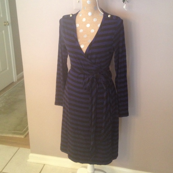 Banana republic striped wrap dress