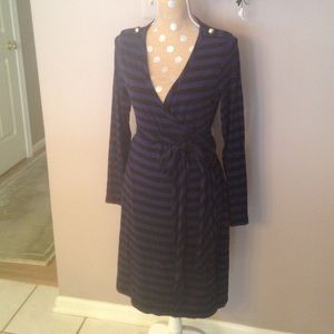 Banana republic striped wrap dress