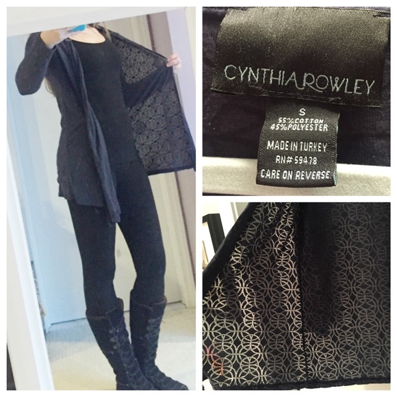 Cynthia Rowley navy burnout cardigan with hood