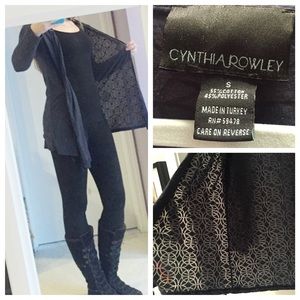 Cynthia Rowley navy burnout cardigan with hood