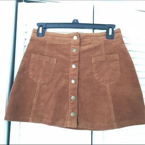 NWT Brandy Melville corduroy button down skirt