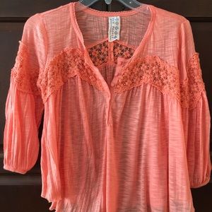 Free People XS Flowy Peach Blouse