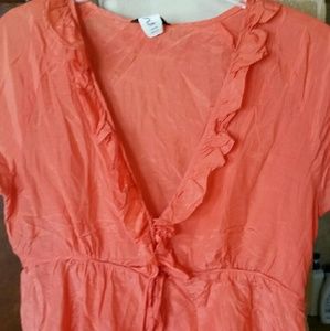 J Crew silk short sleeve blouse