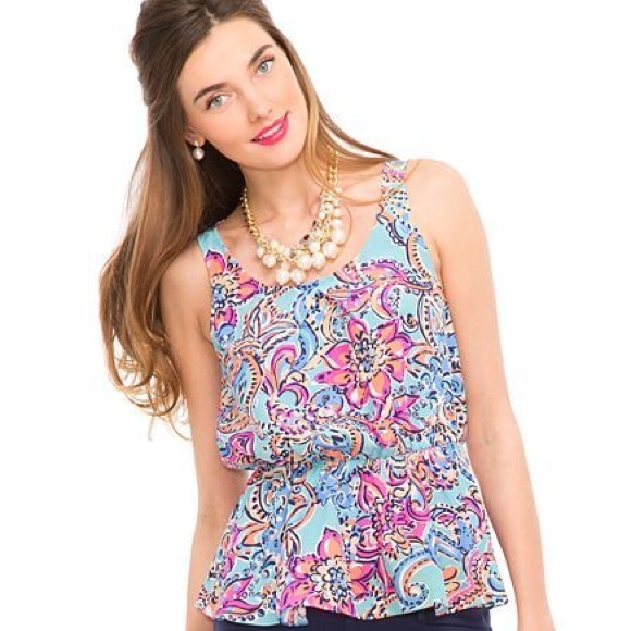 LILLY PULITZER Silk Dune Top in Bait & Switch