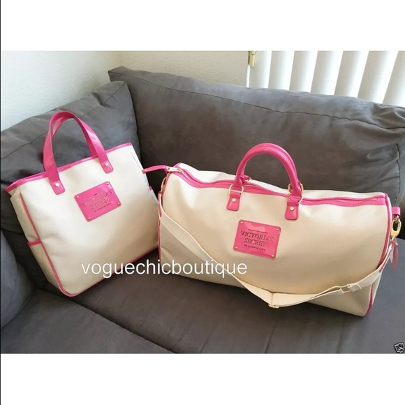 Victoria's Secret 2 PC Pink Carry On Luggage Set