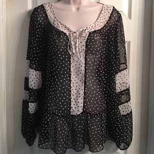 ELLE sheer polka dot top- adorable