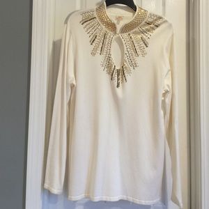 Beautiful beaded cream sweater.