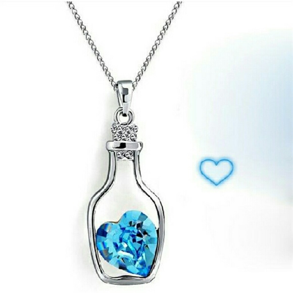 NEW Crystal Heart in a Bottle Necklace!
