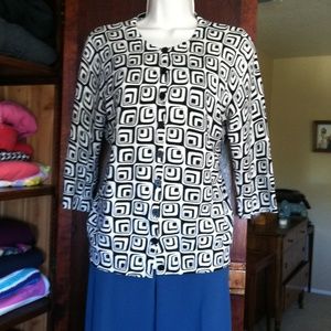 Black and cream geometric cardi