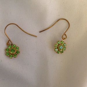 Beautiful green and gold flower earrings