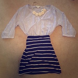 Striped black and white skirt