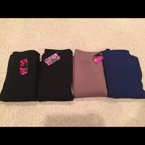 4 NWT One Size Fleece Lined High Waist Leggings
