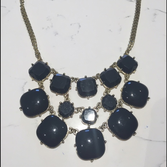 Charcoal grey/blue statement necklace