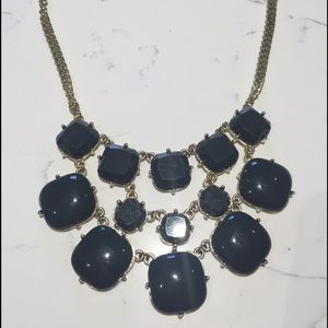 Charcoal grey/blue statement necklace