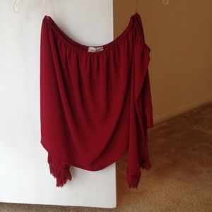 Red off the shoulder top