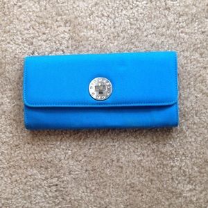 Blue Michael kors wallet/clutch