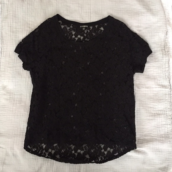 Express black lace shirt