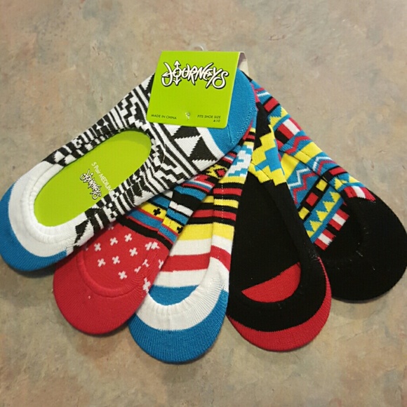 Journeys Blue Pink Tribal Hidden Socks