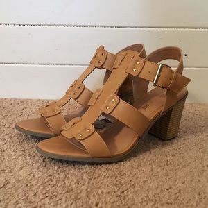 AE Tan Block-heel Sandal
