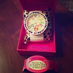 Betsey Johnson multi color stone watch