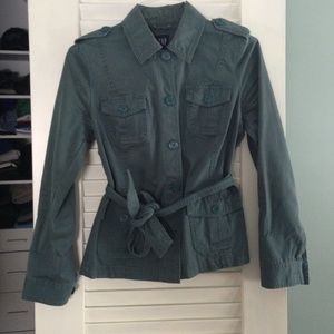 GAP cargo jacket, teal green, size small