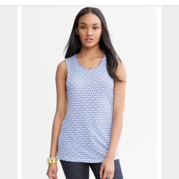 Banana Republic Madison Blue Geo Print Top